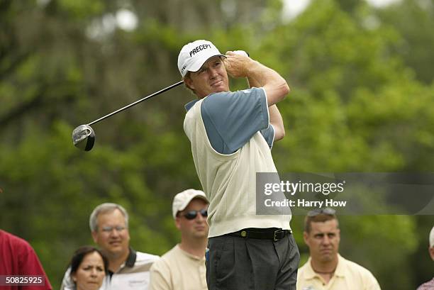 Tim Petrovic hits a shot during the Shell Houston Open at Redstone Golf Club, on April 24 in Humble, Texas.