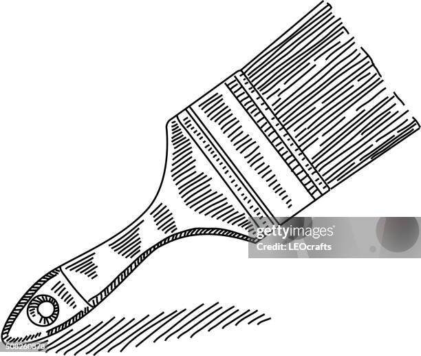 paint brush drawing - painter decorator stock illustrations