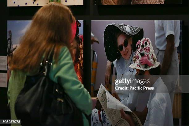 Visitors looking at photos during the "Fashion" exhibit. From 4 February to 2 May 2016, Palazzo Madama hosts the photo exhibition called, "Fashion....