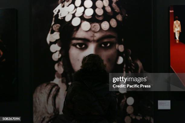 Visitors looking at photos during the "Fashion" exhibit. From 4 February to 2 May 2016, Palazzo Madama hosts the photo exhibition called, "Fashion....