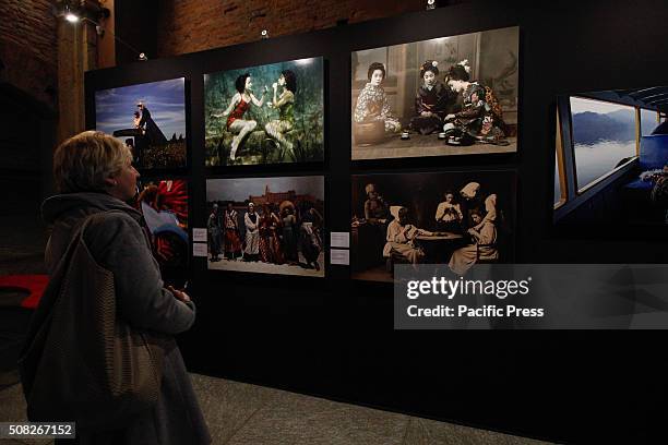 The visitors looking at the photo during the "Fashion" exhibit. From 4 February to 2 May 2016, Palazzo Madama hosts the photo exhibition called,...