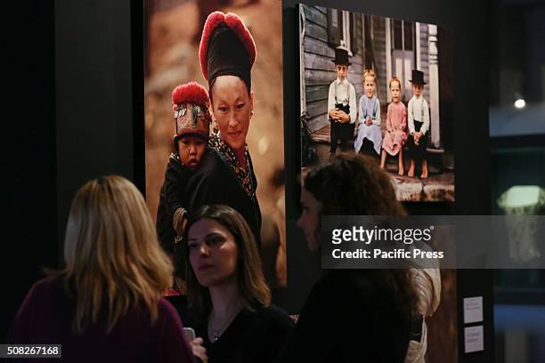 The visitors looking at the photos during the "Fashion" exhibit. From 4 February to 2 May 2016, Palazzo Madama hosts the photo exhibition called,...