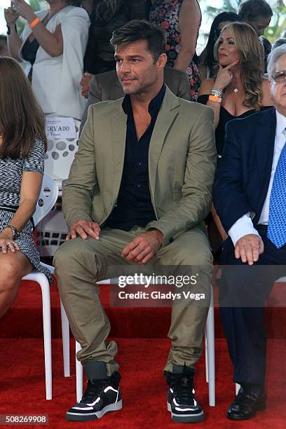 Ricky Martin receives a Star on the Puerto Rico Walk of Fame, Paseo de la Fama, on February 3, 2016 in San Juan, Puerto Rico.