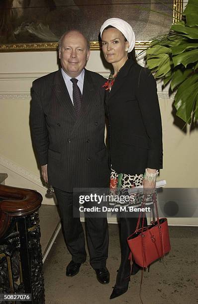 Julian Fellowes and Emma Fellowes attends a private view for new "Art Deco Icon" exhibition by Russian artist Tamara de Lempicka at The Royal Academy...