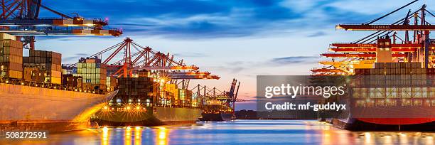 container terminal - harbour stock pictures, royalty-free photos & images