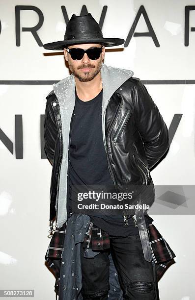 Designer Mike Amiri attends FORWARD By Elyse Walker & Unravel event at HNYPT on February 3, 2016 in Los Angeles, California.