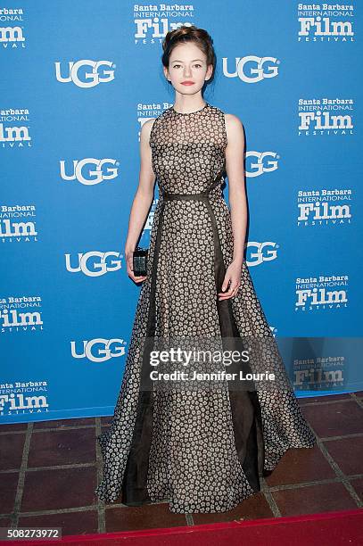 Actress Mackenzie Foy arrives at the opening night of the 31st Santa Barbara International Film Festival featuring "The Little Prince" at the...