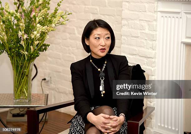 Mme Fleur Pellerin, French Minister of Culture and Communications appears at La Residence de France on February 3, 2016 in Beverly Hills, California.