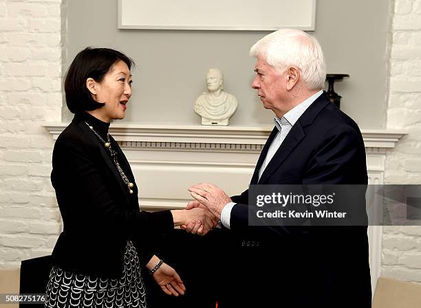 Mme Fleur Pellerin, French Minister of Culture and Communications and former U.S. Senator Chris Dodd, Chairman and CEO of the Motion Picture...