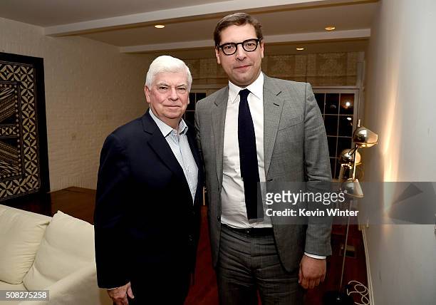 Former U.S. Senator Chris Dodd, Chairman and CEO of the Motion Picture Association of America and Christophe Lemoine, French Consul General of Los...