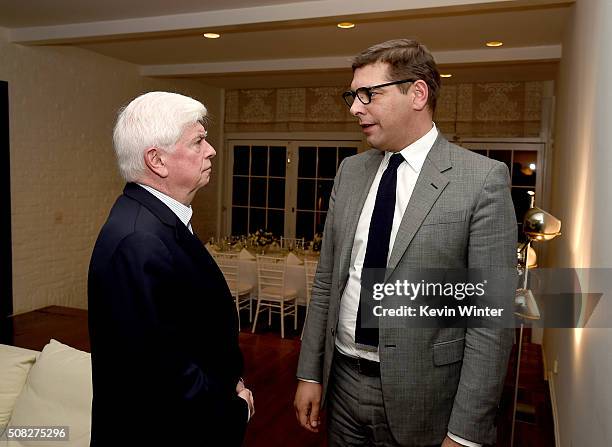 Former U.S. Senator Chris Dodd, Chairman and CEO of the Motion Picture Association of America and Christophe Lemoine, French Consul General of Los...