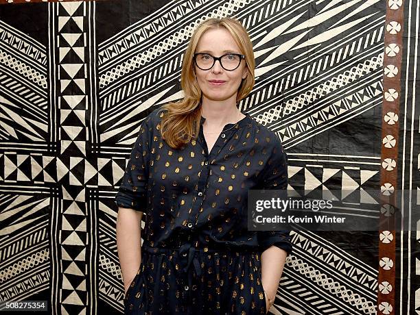 Actress Julie Delpy poses at La Residence de France on February 3, 2016 in Beverly Hills, California.