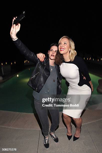 Actress Kristen Stewart and Stylist Tara Swennen attend the Albright Fashion Library LA Launch on February 3, 2016 in Beverly Hills, California.