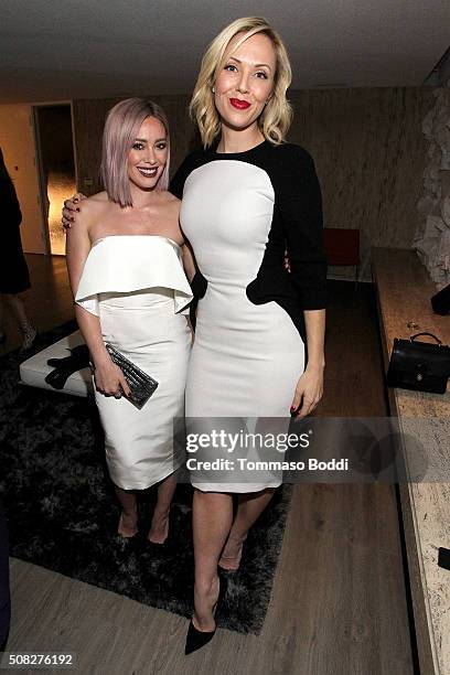 Actress Hilary Duff and stylist Tara Swennen attend the Albright Fashion Library LA Launch on February 3, 2016 in Beverly Hills, California.