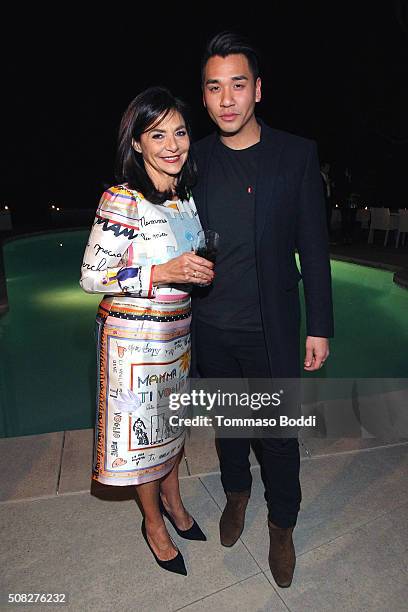 Stylist Jeff K. Kim and Irene Albright attend the Albright Fashion Library LA Launch on February 3, 2016 in Beverly Hills, California.