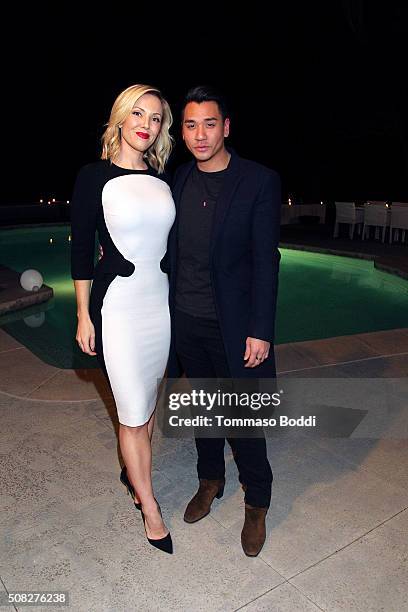 Stylists Tara Swennen and Jeff K Kim attend the Albright Fashion Library LA Launch on February 3, 2016 in Beverly Hills, California.