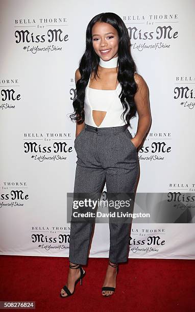 Actress Taylor Russell attends the Miss Me and Cosmopolitan's spring campaign launch event hosted by Bella Thorne at The Terrace at Sunset Tower on...