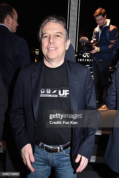 Presenter Philippe Vandel attends the Renault Sport Formula One: Cocktail At Atelier Renault on February 3, 2016 in Paris, France.