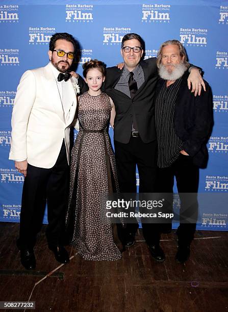 Director Roger Durling, Actress Mackenzie Foy Director Mark Osborne, and Actor Jeff Bridges at the opening night presentation of 'The Little Prince'...