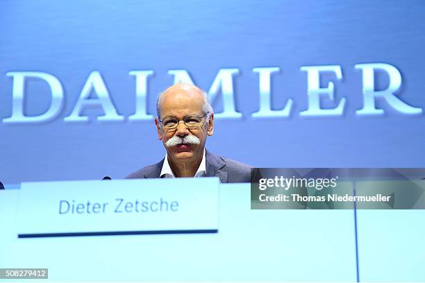 Dieter Zetsche, CEO of Daimler AG attends the Daimler AG annual press conference on February 4, 2016 in Stuttgart, Germany. The German government...