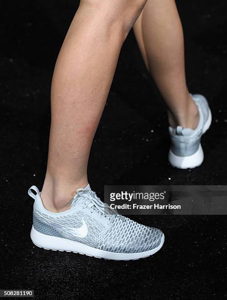 Model's shoe detail onstage during Glazer Palooza and Suits and Sneakers on February 3, 2016 in San Francisco, California.