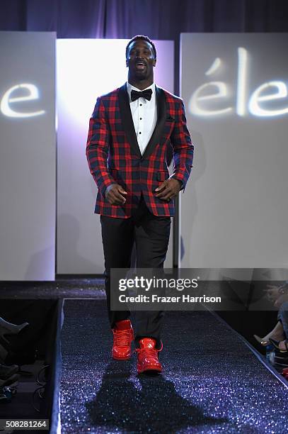 Model walks the runway during Glazer Palooza and Suits and Sneakers on February 3, 2016 in San Francisco, California.