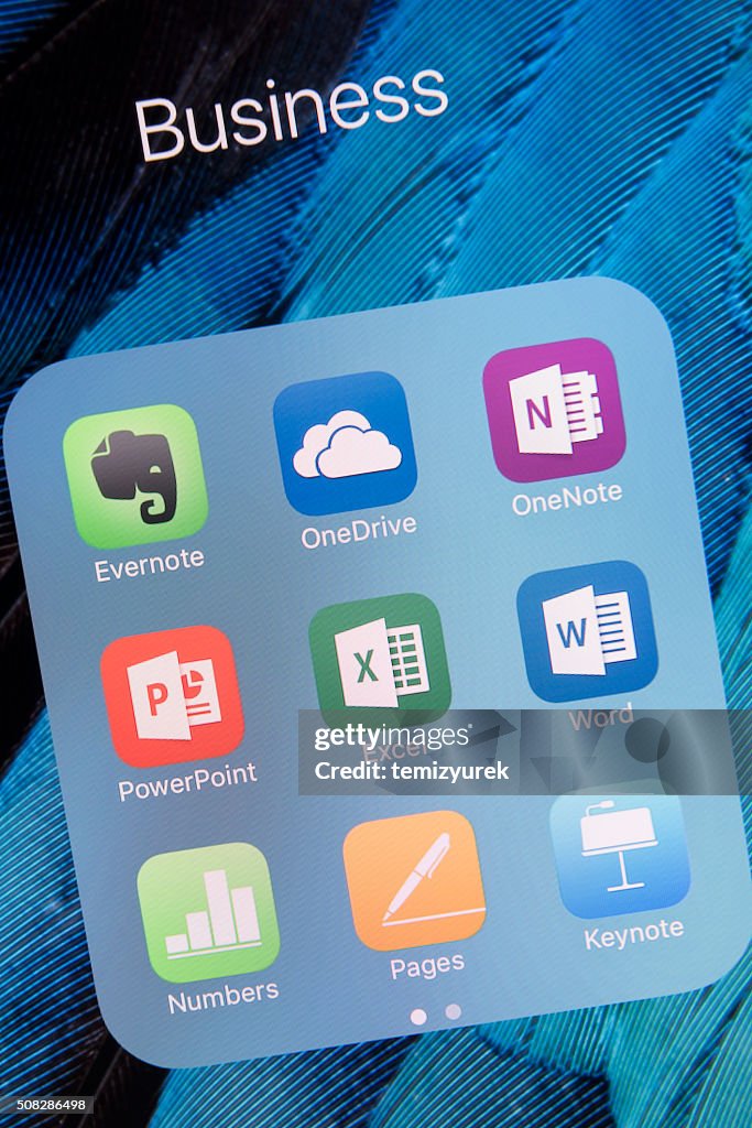Business apps on Apple iPhone 6S Plus Screen