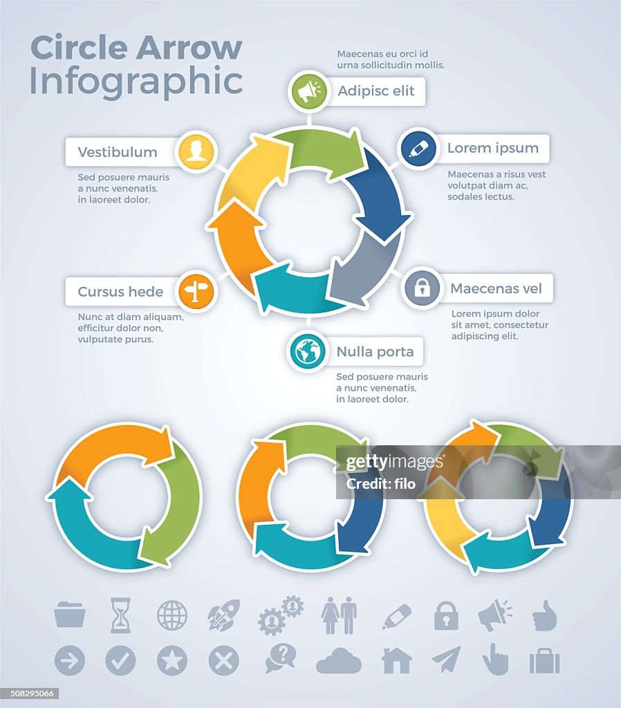 Círculo setas Infográfico