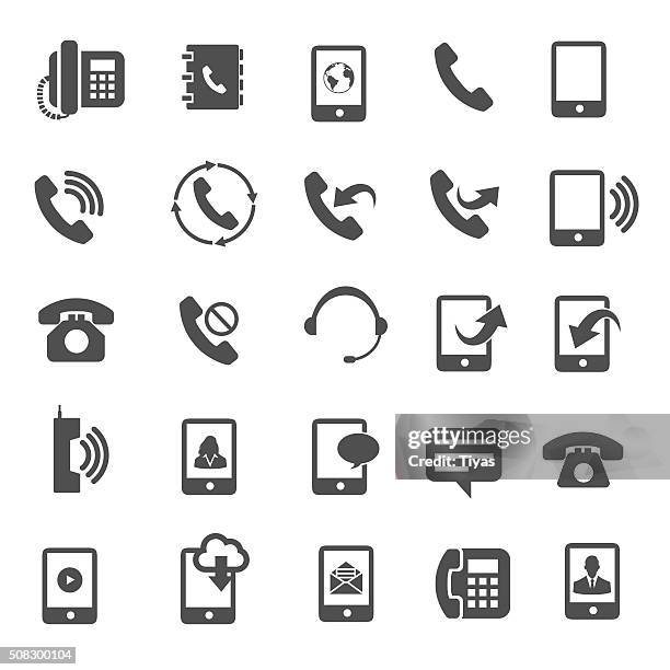 phone icons - phone interface stock illustrations