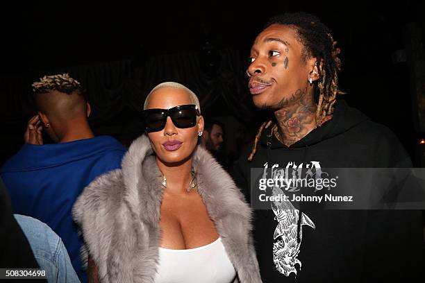 Amber Rose and Wiz Khalifa attend Wiz Khalifa's album listening event on February 3, 2016 in New York City.