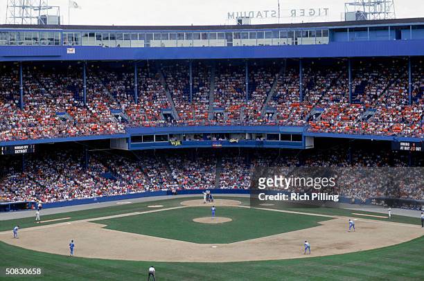 General view of Tiger Stadium in Detroit, Michigan. Tiger Stadium was home to the Detroit Tigers from 1912 to 1999.