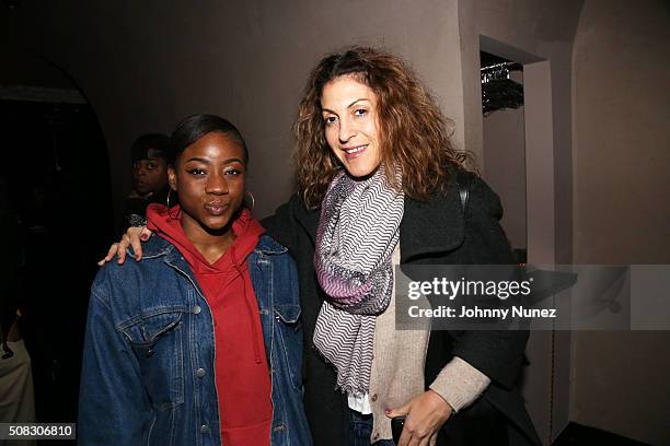 DonMonique and Julie Greenwald attend the Wiz Khalifa album listening event on February 3, 2016 in New York City.