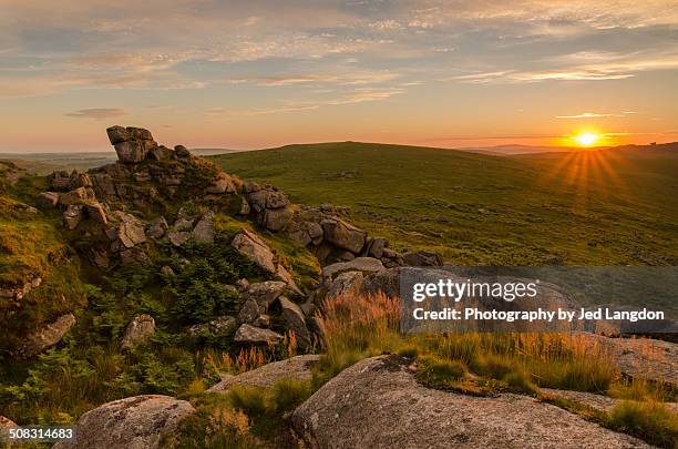 sharp tor sunset - bodmin moor stock pictures, royalty-free photos & images