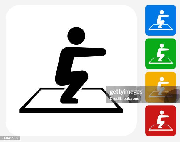 stockillustraties, clipart, cartoons en iconen met squat icon flat graphic design - hurken