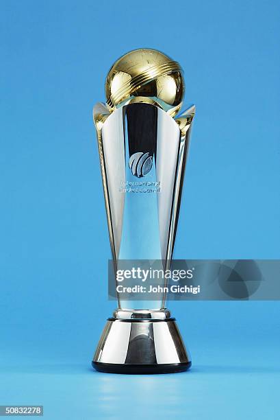 The ICC Champions Trophy on display during a photo shoot on May 7, 2004 at Lord's Cricket Ground in London.