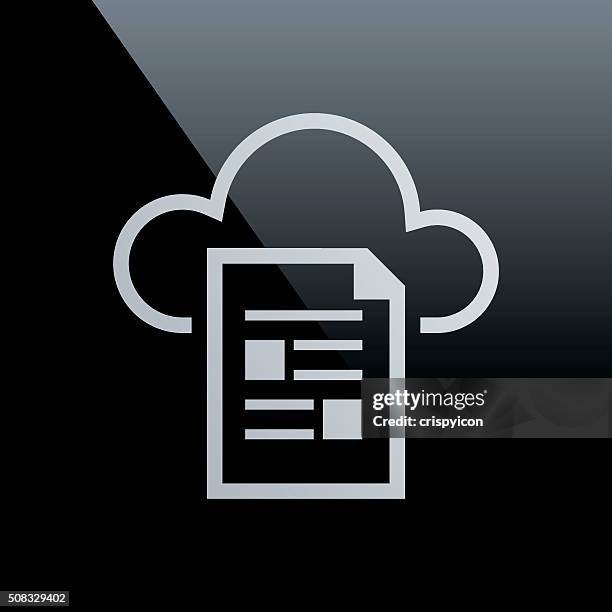cloud computing icon on a black background. - coreseries - clouds black background stock illustrations
