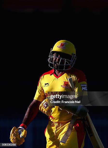 Mahela Jayawardene of Sagittarius Strikers looks on during the Oxigen Masters Champions League match between Libra Legends and Sagittarius Strikers...