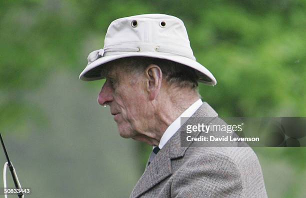 Prince Phillip, the Duke of Edinburgh competes in the dressage stage of the Carriage Driving competition on the first day of the Royal Windsor Horse...