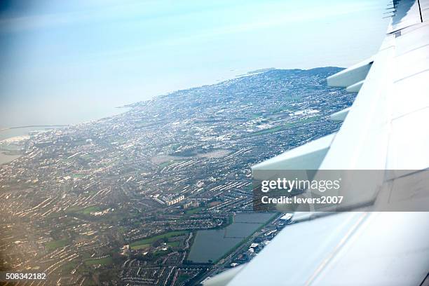 dublin from the air - dublin aerial stock pictures, royalty-free photos & images