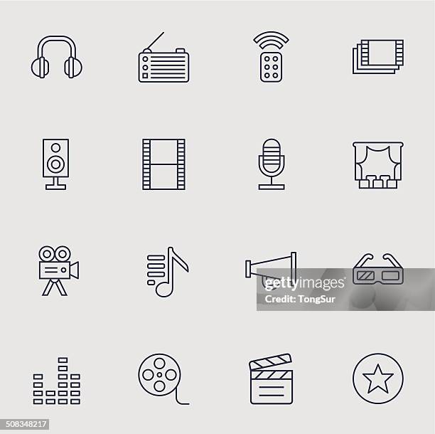 media icons - light color - radio controlled handset stock illustrations