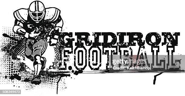 retro grunge football graphic - gridiron - fullback american football stock illustrations