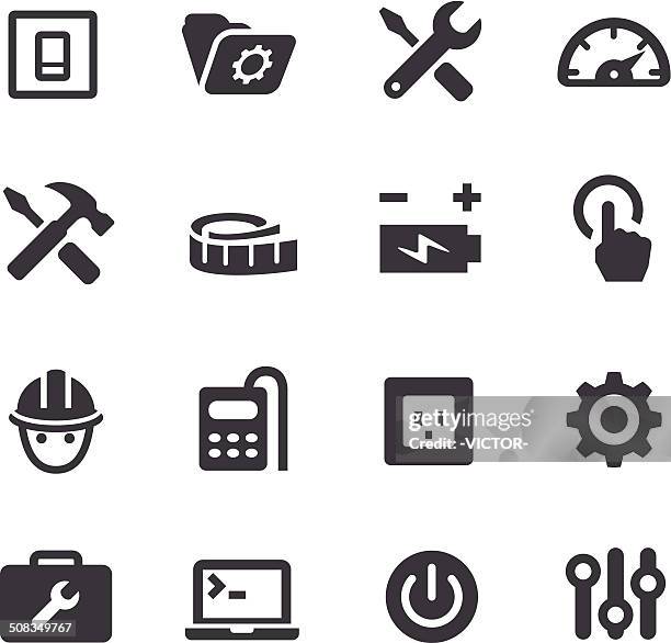 work tool icons - acme series - wrench stock illustrations