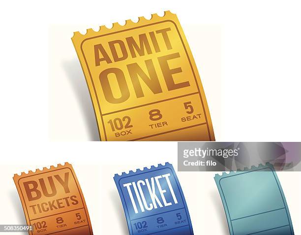 stockillustraties, clipart, cartoons en iconen met tickets - filmkaartje