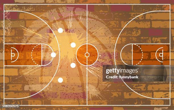 basketball planning - sports hall stock illustrations