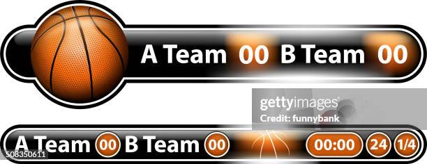 basketball scoring banner - train clock stock illustrations