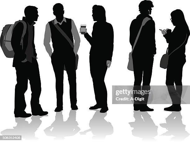 student friends - coffee mug white background stock illustrations