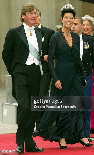 Princess Caroline and husband Prince Ernst August of Hanover arrive to attend the wedding between Danish Crown Prince Frederik and Miss Mary...