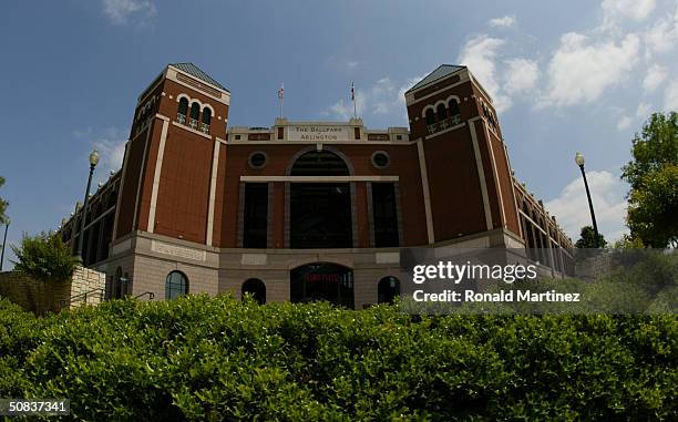 An exterior view at Ameriquest Field in Arlington on May 9, 2004 in Arlington, Texas. On May 7 the Rangers and Ameriquest Mortgage Company announced...