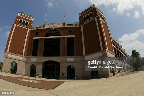 An exterior view at Ameriquest Field in Arlington on May 9, 2004 in Arlington, Texas. On May 7 the Rangers and Ameriquest Mortgage Company announced...