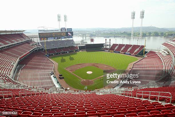 An overhead view at The Great American Ball Park on May 9, 2004 in Cincinnati, Ohio.